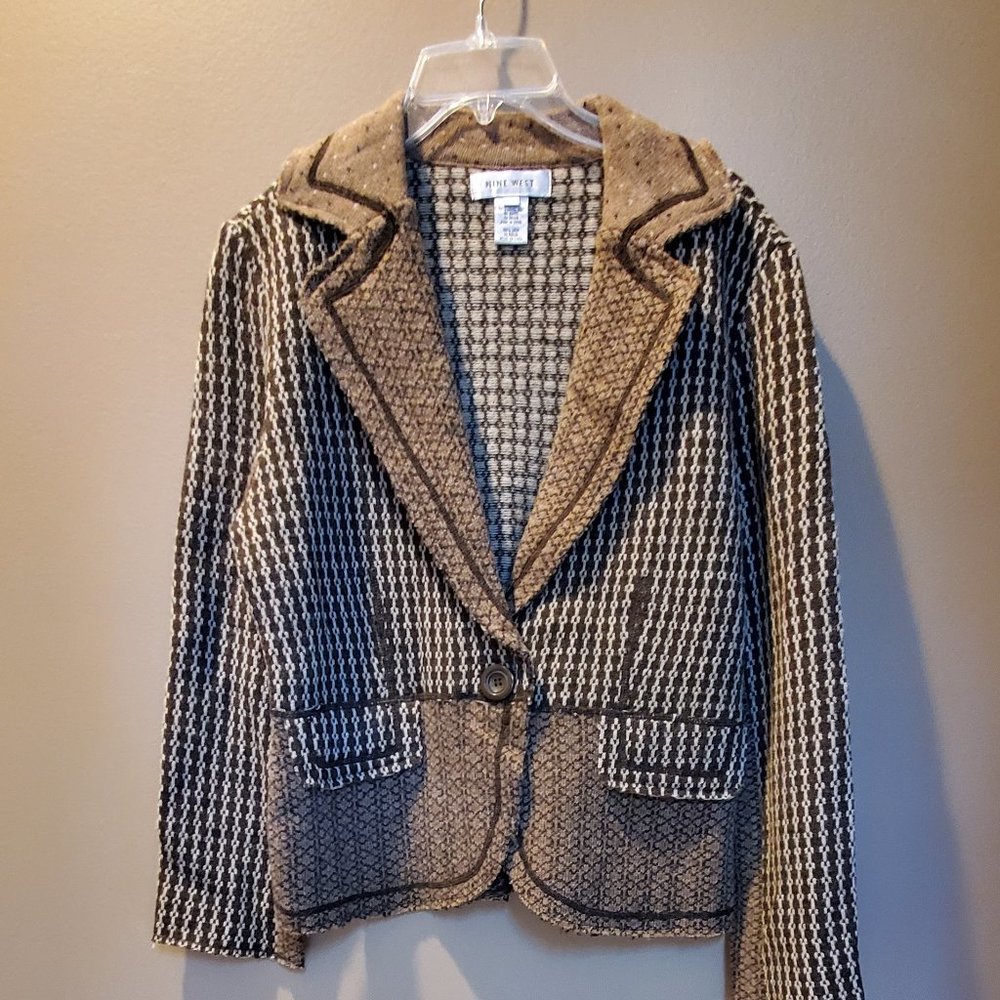 Nine West Lambs Wool Patch Pattern Jacket - image 1